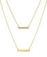 Giani Bernini double Layered 16" + 2" Cubic Zirconia Double Bars Chain Necklace in Gold Over Sterling Silver