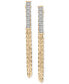 Фото #3 товара Diamond Bar Front to Back Chain Drop Earrings (1/6 ct. t.w.) in Gold Vermeil, Created for Macy's