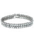 Cubic Zirconia Marquis Double Row Tennis Bracelet in Sterling Silver