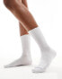 Фото #2 товара Vero Moda ribbed frill socks in white