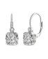 Фото #1 товара Sterling Silver White Gold Plating Cubic Zirconia Leverback Drop Earrings