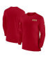 Men's Scarlet San Francisco 49ers Sideline Coach UV Performance Long Sleeve T-Shirt