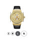 ფოტო #7 პროდუქტის Men's Saxon Diamond (1/6 ct.t.w.) 18k Gold Plated Stainless Steel Watch