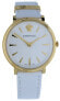 Фото #2 товара Versace V Circle Damenuhr Weißes Zifferblatt Leder Gold Stahl 38mm VE8100319