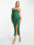 Vesper sequin cami strap midi dress in green