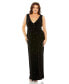 ფოტო #1 პროდუქტის Plus Size Rhinestone Embellished Open Back Jersey Gown