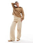 Selected Femme half zip jumper in tan