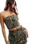 Фото #1 товара Sixth June co-ord camo print bandeau top in green