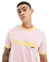 Фото #1 товара Lacoste contrast ringer t-shirt in pink