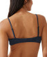 Фото #2 товара Women's Textured Straight-Neck Cropped Bikini Top