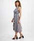 Фото #4 товара Petite Striped A-Line Midi Dress
