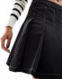 Фото #10 товара Pieces pleated mini skirt with contrast stich in black