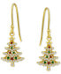 ფოტო #3 პროდუქტის Cubic Zirconia Christmas Tree Drop Earrings, Created for Macy's