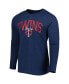 ფოტო #3 პროდუქტის Men's Heather Navy Minnesota Twins Inertia Raglan Long Sleeve Henley T-shirt