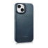 Фото #4 товара Глянцевый кожаный iPhone 14 чехол с магнитной крышкой CE Oil Wax Premium Leather Заказ синий