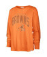 Фото #3 товара Women's Orange Distressed Cleveland Browns Tom Cat Long Sleeve T-shirt