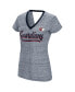 Фото #3 товара Women's Navy Cleveland Guardians Halftime Back Wrap Top V-Neck T-shirt
