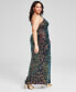 Фото #4 товара Trendy Plus Size Sequined Halter High-Slit Gown