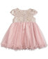 ფოტო #2 პროდუქტის Baby Girls Brocade & Mesh Social Dress