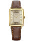 ფოტო #1 პროდუქტის Women's Swiss Toccata Brown Leather Strap Watch 22.6x28.1mm