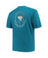 Фото #3 товара Men's Teal Distressed Jacksonville Jaguars Big and Tall Two-Hit Throwback T-shirt