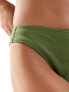 New Look wave texture highwaist brief in khaki