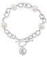 ფოტო #1 პროდუქტის EFFY® Freshwater Potato Pearl (8mm) Open Link Toggle Bracelet in Sterling Silver