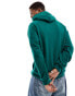 Adidas Originals linear logo hoodie in dark green and yellow Mittelgrün, L - фото #4