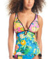 Women's Printed Plunge-Neck Tankini Top, Created for Macy's