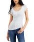 Juniors' Scoop-Neck Cap-Sleeve T-Shirt