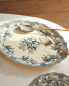 Floral earthenware serving dish