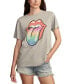 ფოტო #1 პროდუქტის Women's Rolling Stones Rainbow Tongue Boyfriend Tee