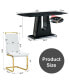 Фото #3 товара Modern Black Marble Dining Table Set with 6 Gold Leg Chairs