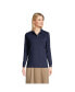 ფოტო #1 პროდუქტის Women's School Uniform Tall Long Sleeve Interlock Polo Shirt