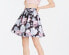 Sequin Hearts Women's Juniors Floral Print A Line Skirt Black Blush 5