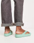 Crocs platform flip flops in jade stone