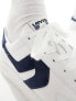 Levi's Swift leather trainer in white with navy backtab