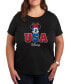 ფოტო #1 პროდუქტის Trendy Plus Size Minnie Mouse USA Graphic T-shirt