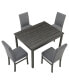 Фото #8 товара Modern Dining Table and 4 Chairs Set with Upholstered Seats and Sturdy Wood Legs