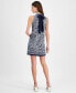 ფოტო #2 პროდუქტის Petite Tie-Back Mock Neck Printed Shift Dress