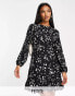 Nobody's Child Petite Serena mini tea dress in black heart print