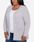 Фото #4 товара Plus Size Classic Chenille Cardigan With Pockets