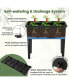 Фото #7 товара Self-watering Raised Garden Bed Elevated Planter with Climbing Trellis-Black