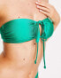 New Look twist strap bikini top in green