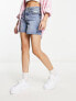 Levi's 501 original mid thigh shorts in mid wash blue