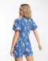 Фото #8 товара Wednesday's Girl dotty floral print playsuit in cornflower blue