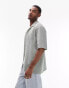 Topman oversized fit button through jersey crochet polo in sage