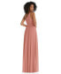 Women's One-Shoulder Chiffon Maxi Dress with Shirred Front Slit