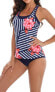 Фото #4 товара Laorchid Women's Tankini Two-Piece Push-Up Swimsuit, Padded Swimwear, High Waist Swimsuit, Bikini, Sporty