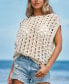 ფოტო #3 პროდუქტის Women's Khaki Crochet & Fray Cover-Up Top